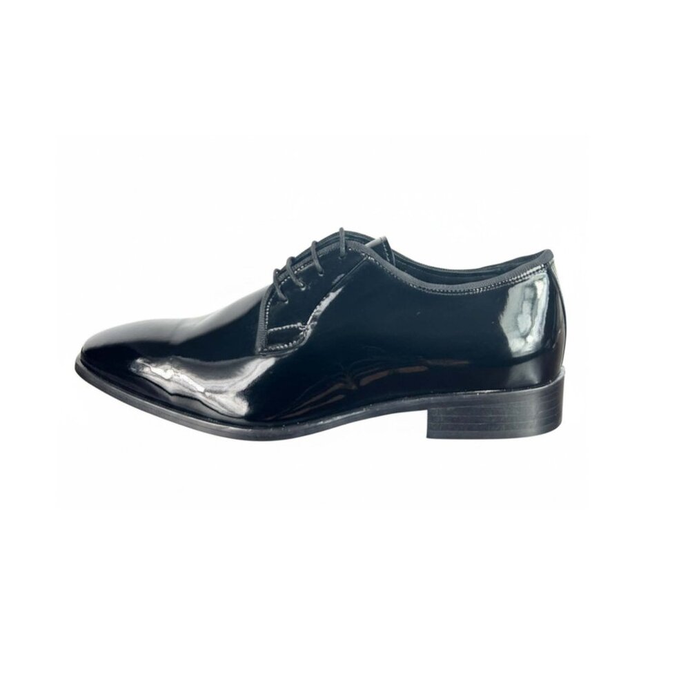 Nico Men’s Black Pattern Derby – Italian Leather Dress Shoes